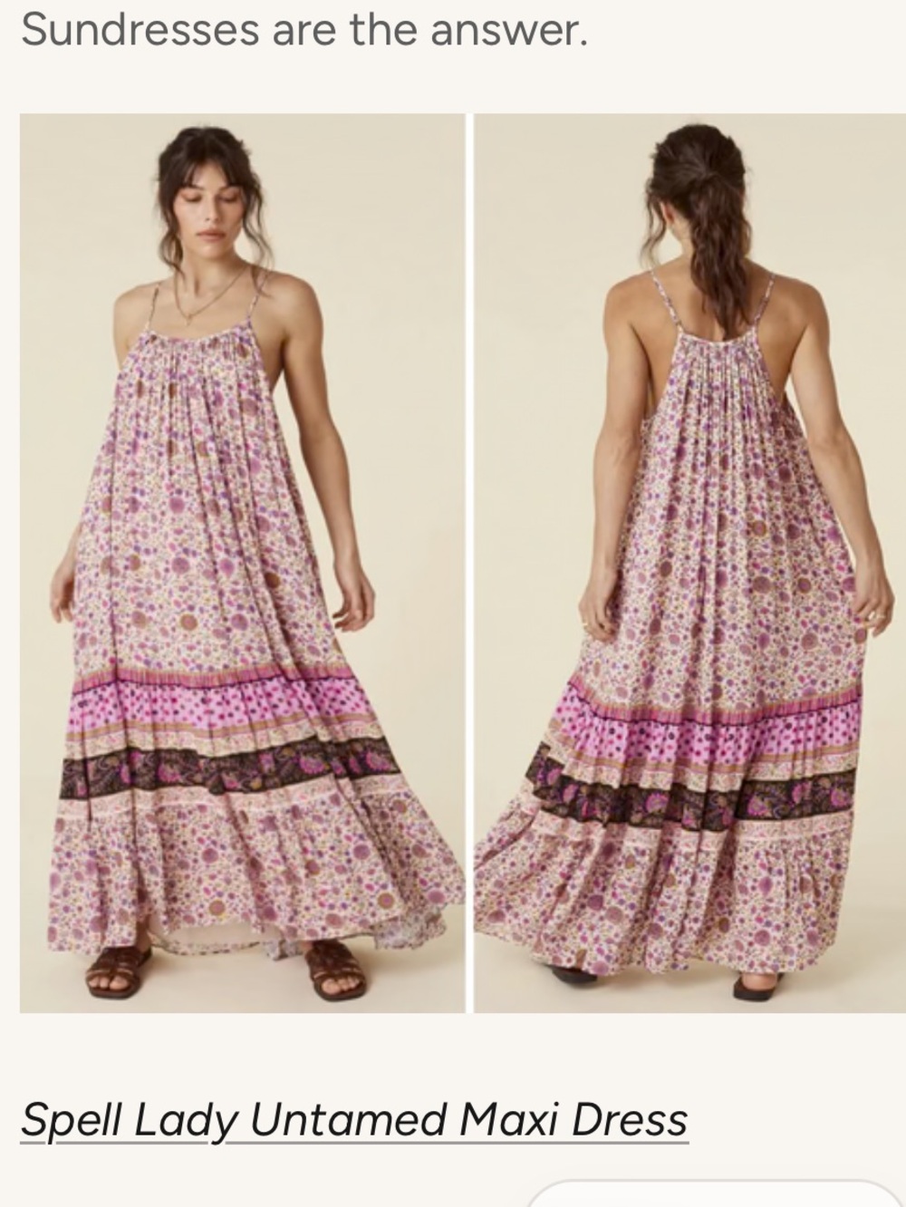 Spell Lady Untamed Strappy Maxi Dress in Lavender Large